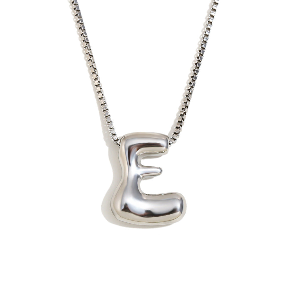 Minimalist Fashion Letter Necklace for Women Stainless Steel Pendant with 18K Gold Plating