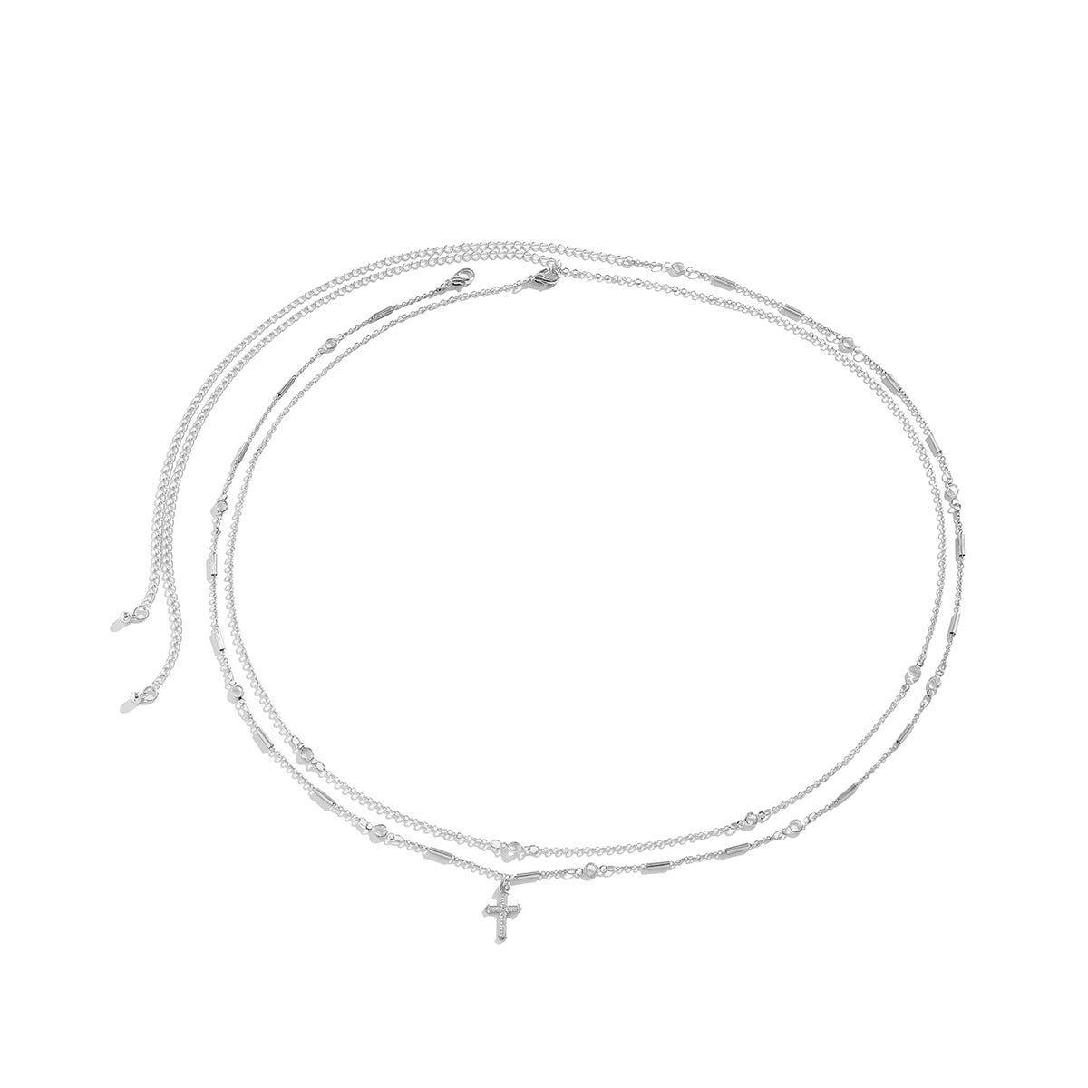 Cadena Corporal de Cuentas Estilo Punk para Mujer con Cadena de Metal y Detalles de Cristal