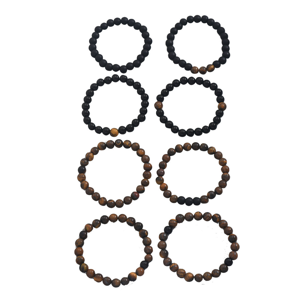 Fashionable Vintage OL Style Geometric Shape Natural Stone Braided Bracelet for Women