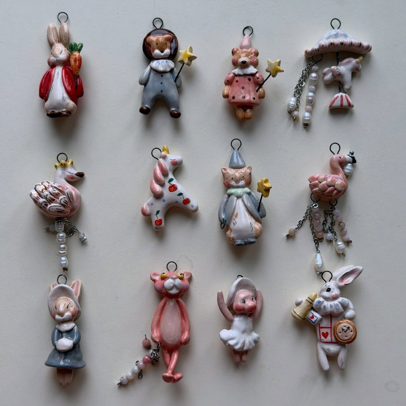 Ciondolo A Goccia Bar Con Perle E Stella Animale In Ottone Placcato Oro 14K Vintage