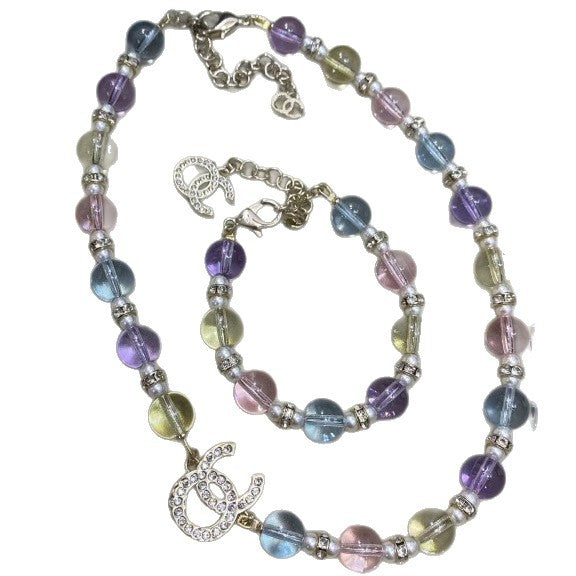 Elegant Luxury Letter Crystal Plated Ball Chain Necklace for Women