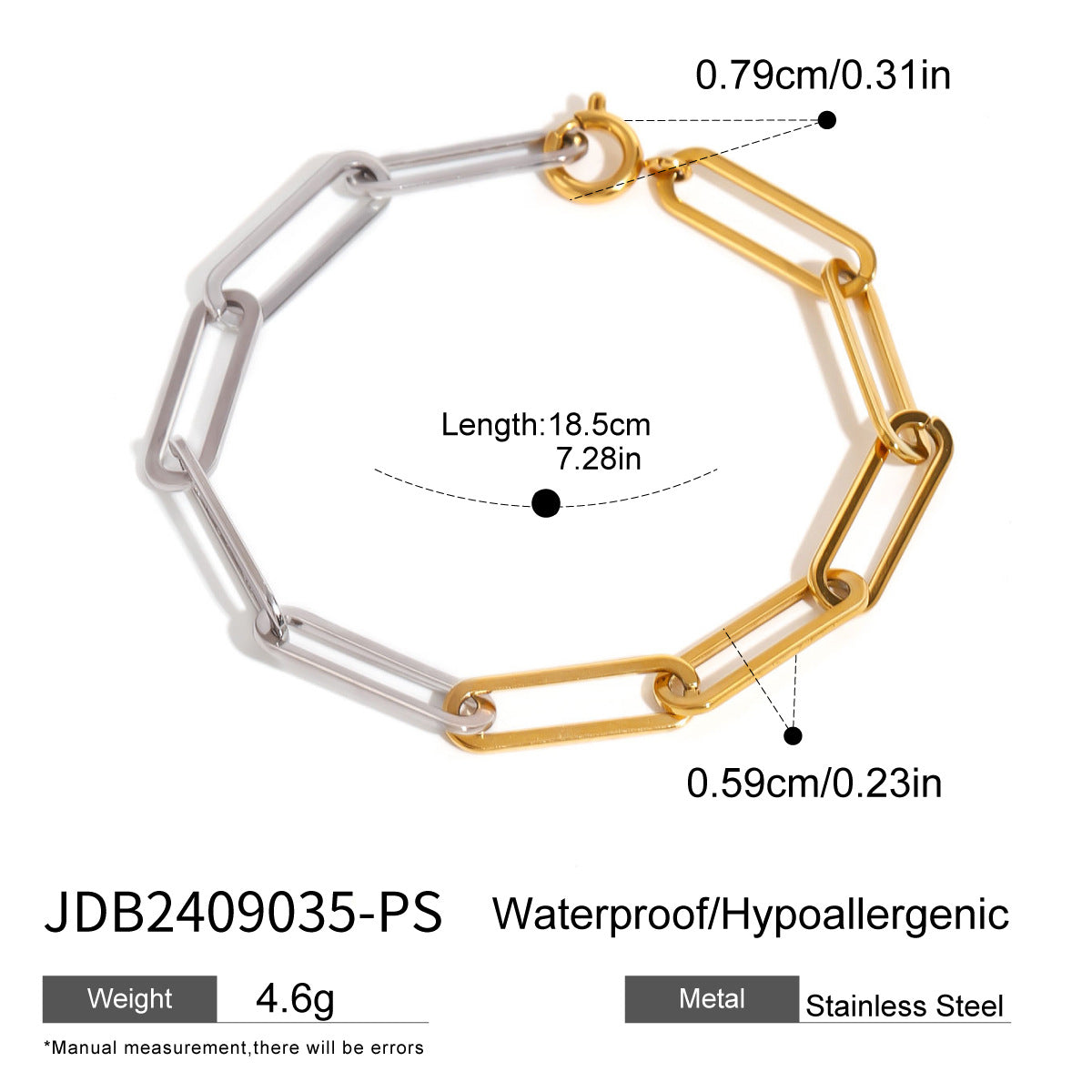 Geometric Stainless Steel Plated Rhinestone Bracelet for Women