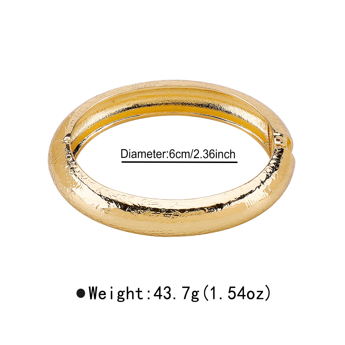 Hip Hop Style Irregular Hammered Texture Alloy Bracelet with Polished Finish