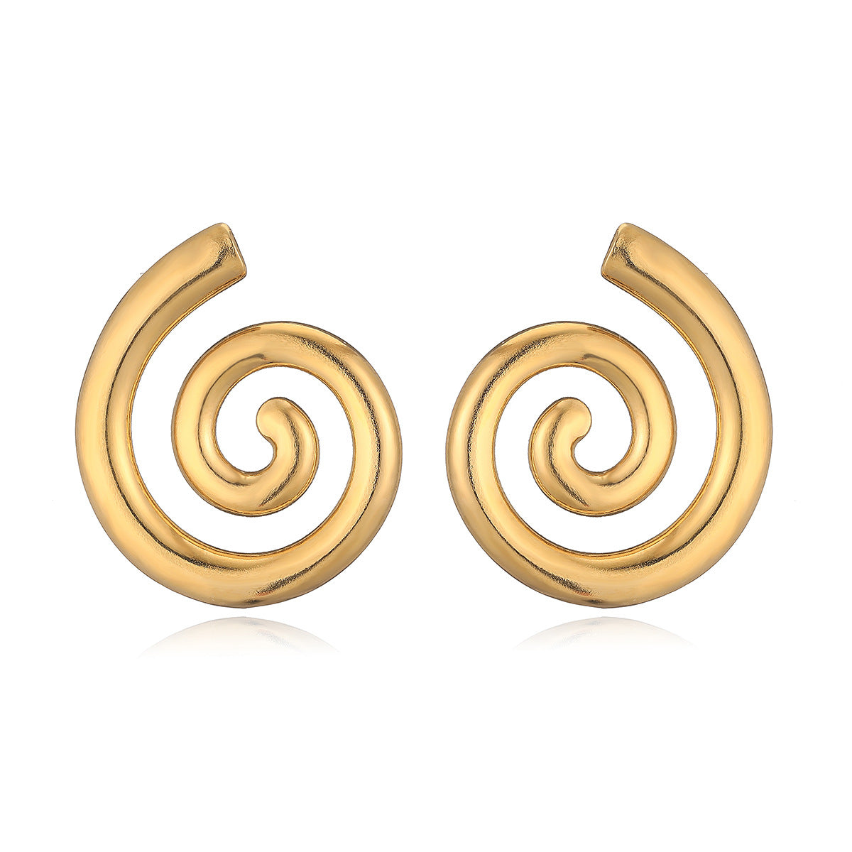 Geometric Stainless Steel Stud Earrings for Women with Gold Plating, Fashionable and Unique Irregular Design