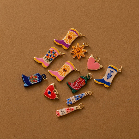 Vintage Plated Brass Heart Charm Bar