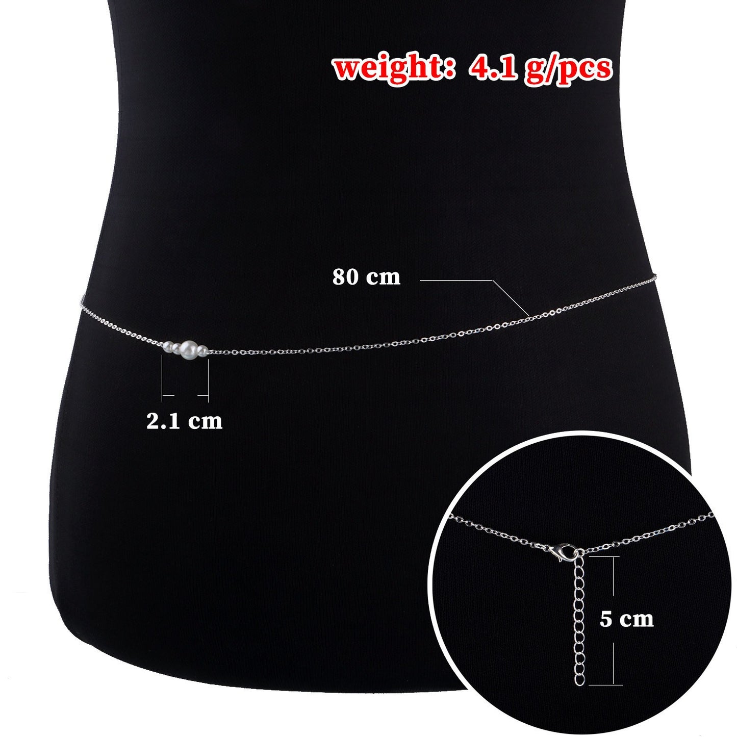 Minimalist Pearl Body Chain for Women with Alloy Clasp