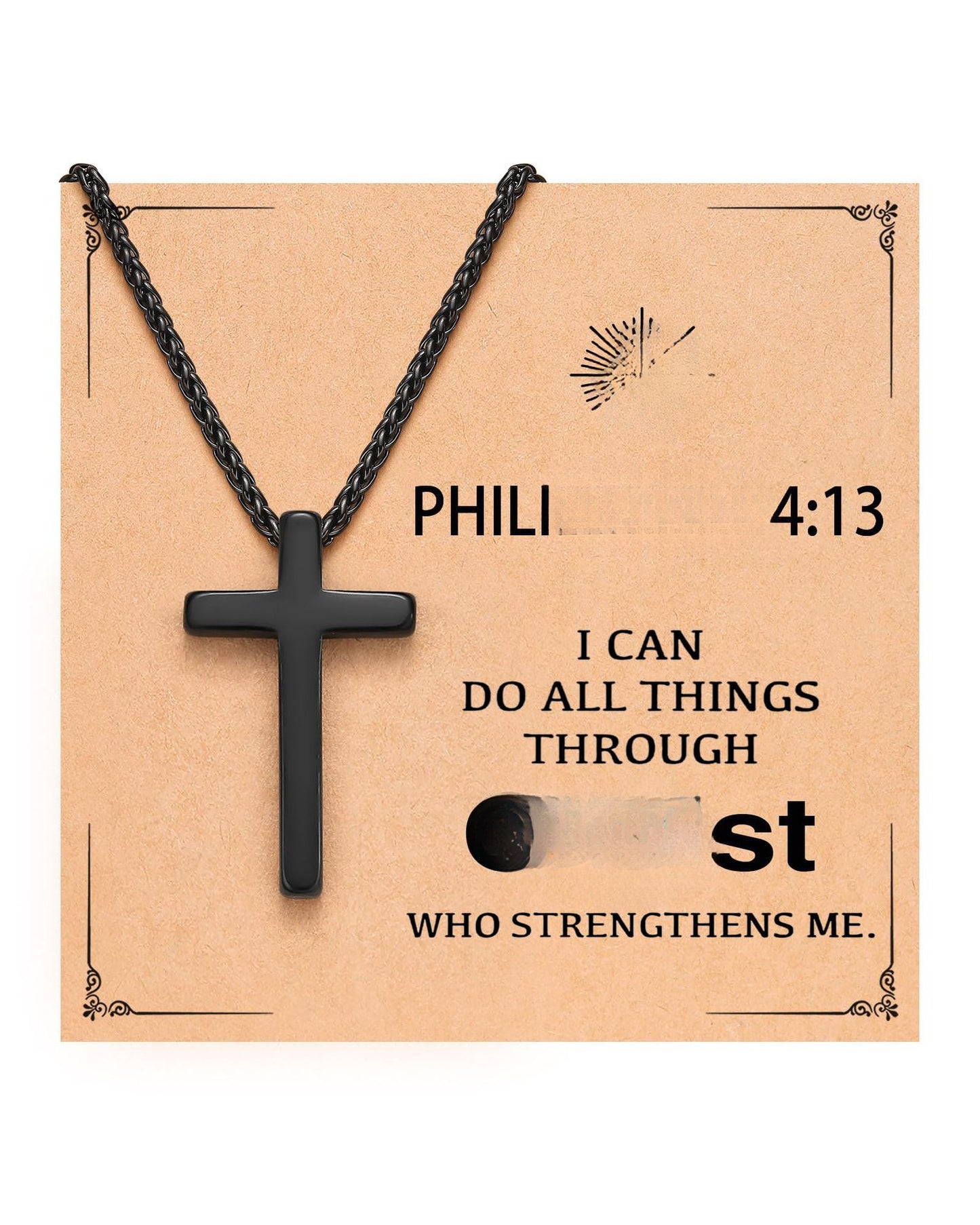 Streetwear Stainless Steel Plated Cross Pendant Necklace Snake Chain Unisex
