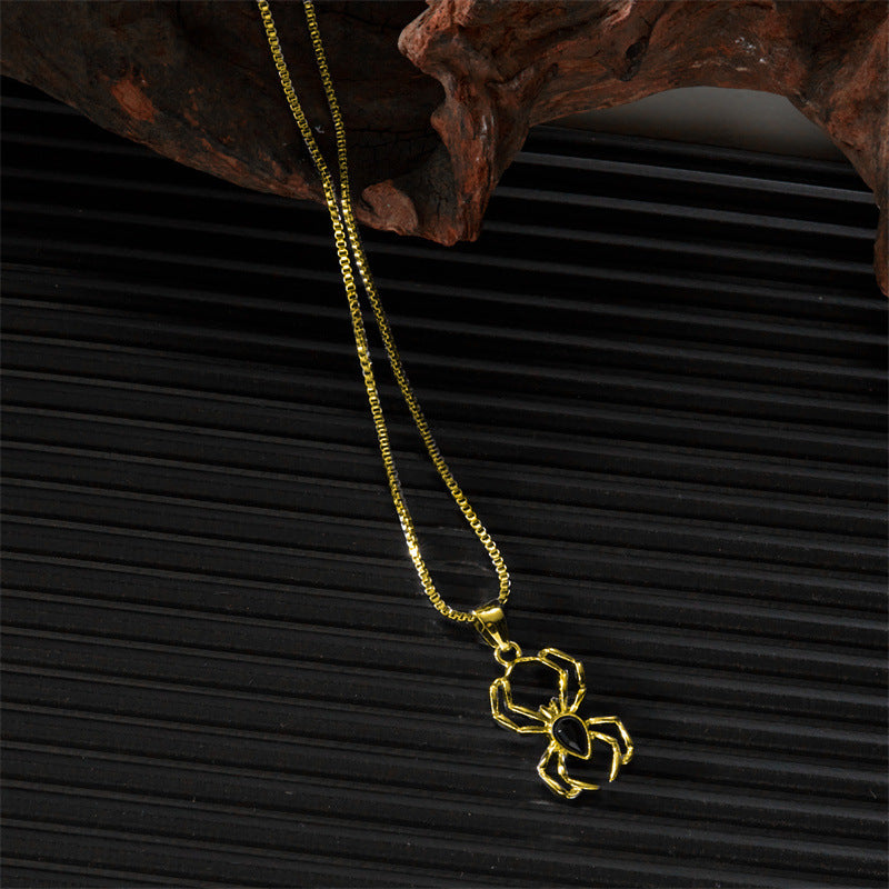 Collar con colgante de araña punk para mujeres y hombres, accesorio de moda de Halloween, aleación galvanizada