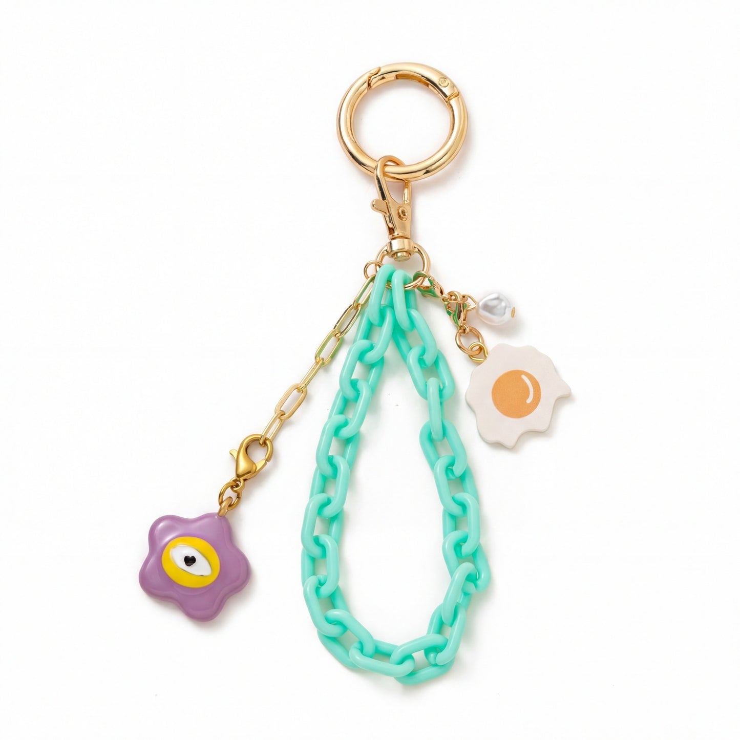 Sweet Floral Alloy DIY Charm Bar Bag Pendant Keychain Accessory