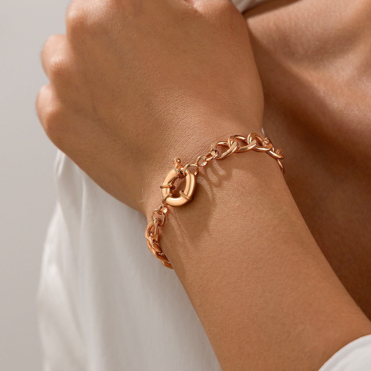 Punk Geometric Alloy Plated Bracelet for Women