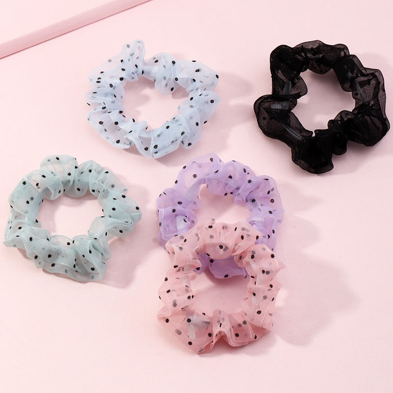 Elegante Fermacapelli Francese in Tulle con Fiocco Arricciato e Design a Coda di Cavallo Alta per Ragazze