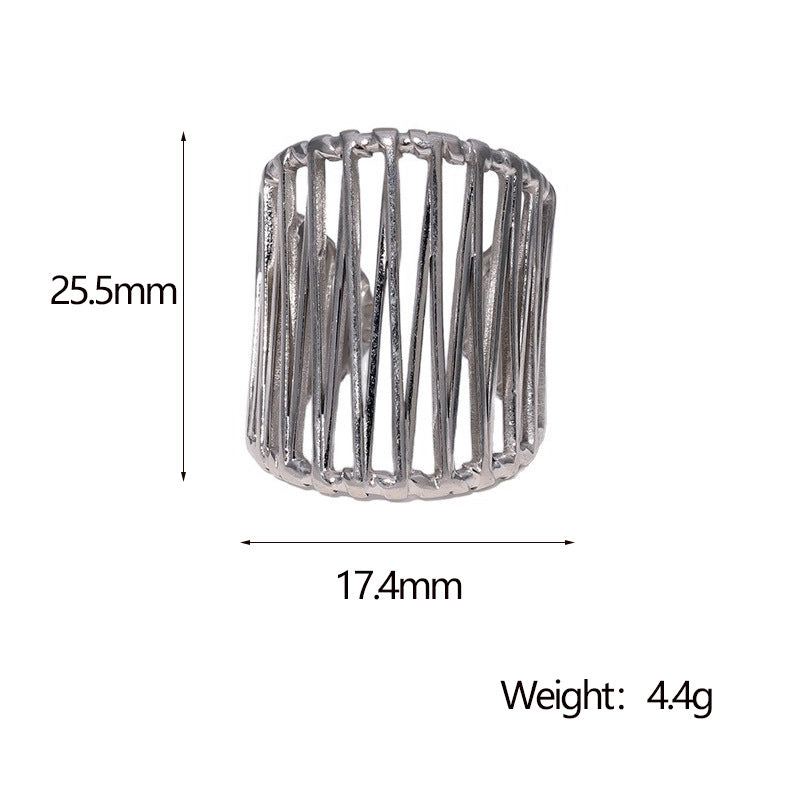 Light Luxury Geometric Open Ring 18K Gold Plated Stainless Steel Women's Fashion Jewelry