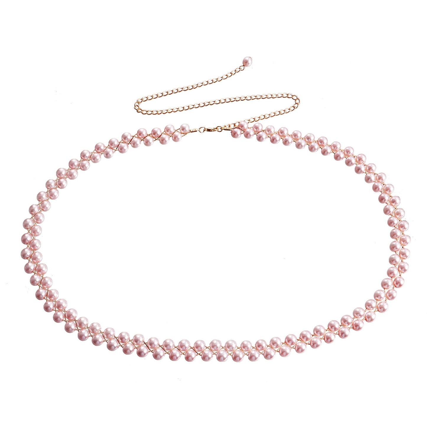 Punk Style Single-Layer Waist Chain for Women in Metal with Pearl-Like Accents for Summer and Nightclub Wear