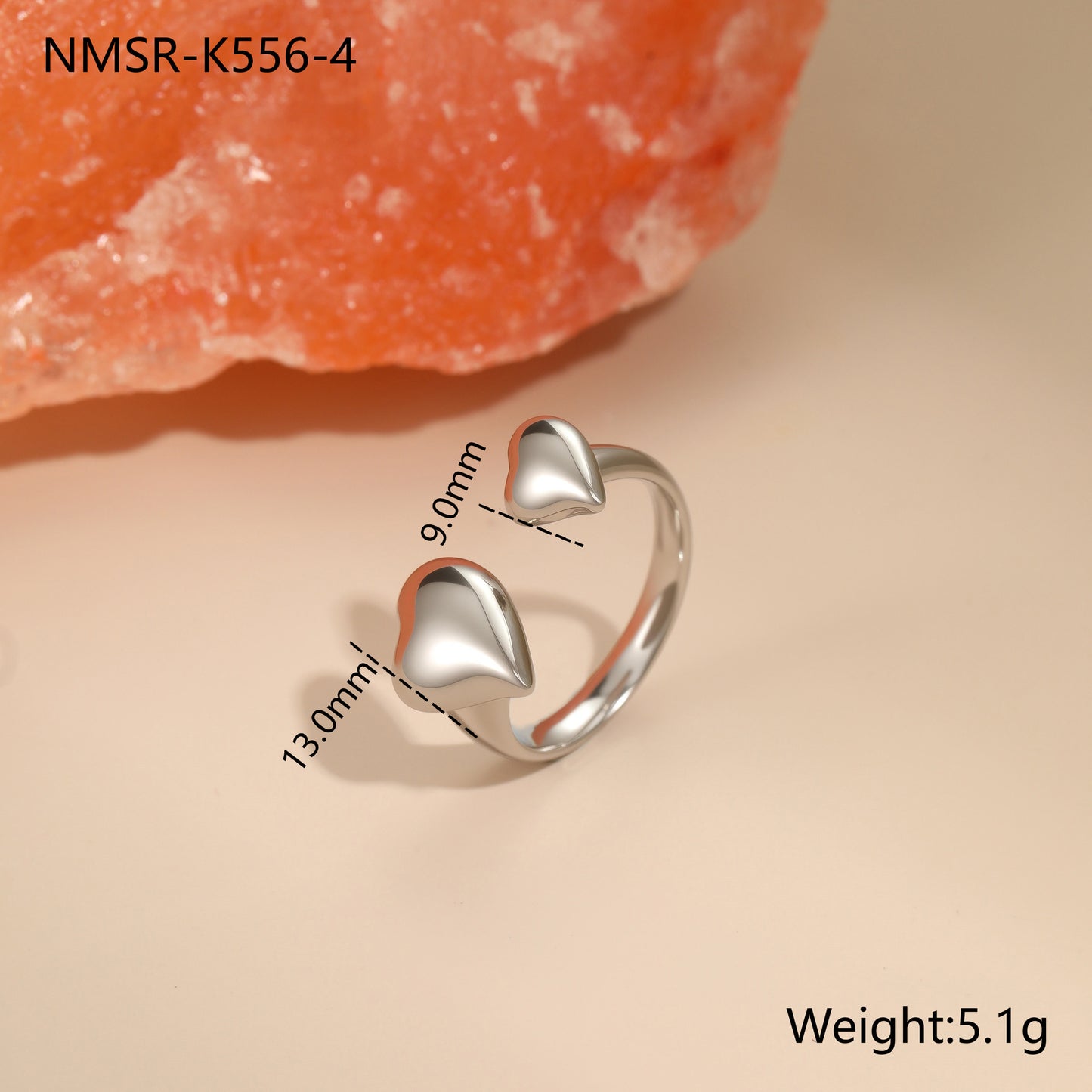 Minimalist Stainless Steel Star-Shaped Geometric Open Ring with 18K Gold Plating for Women