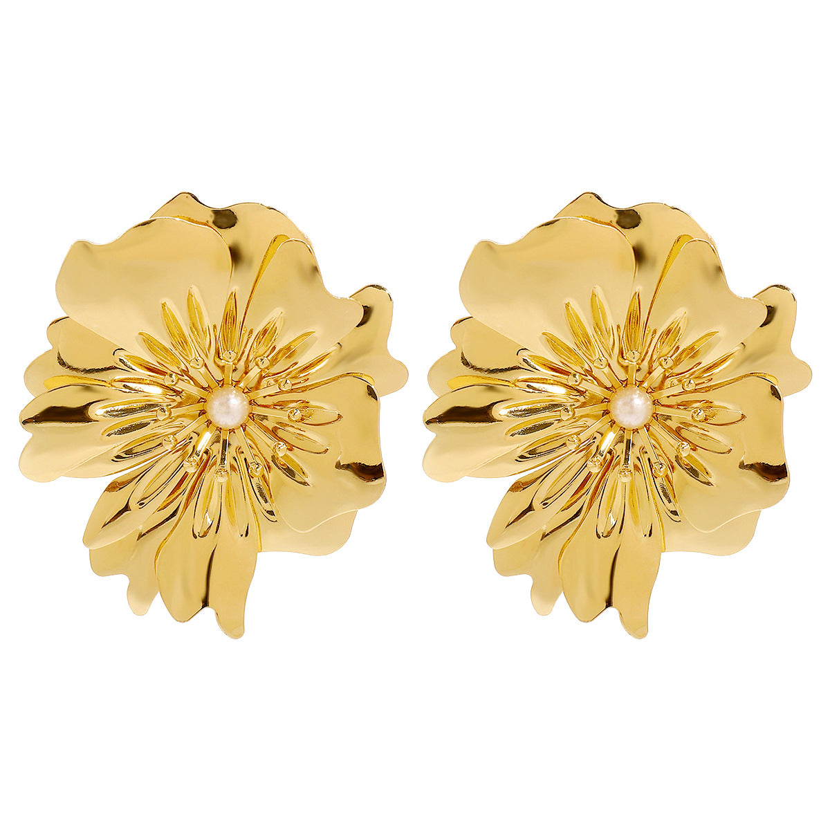 Collana Vintage Floreale con Pendente in Lega e Perle su Delicata Catenina a Medaglione
