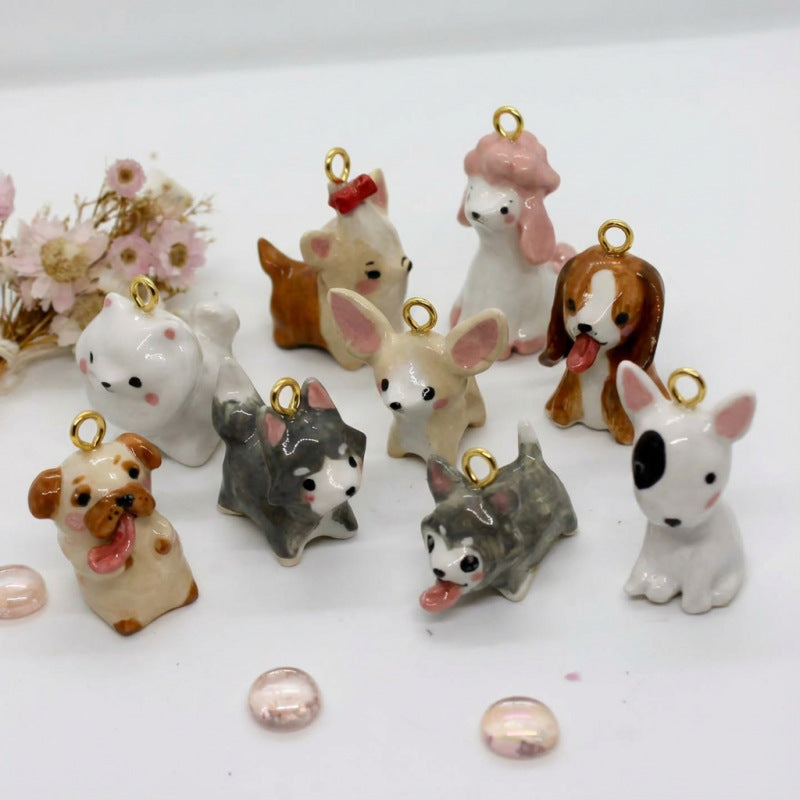 Minimalist Cartoon Animal Geometric Drip Oil Plated Stainless Steel Pendant
