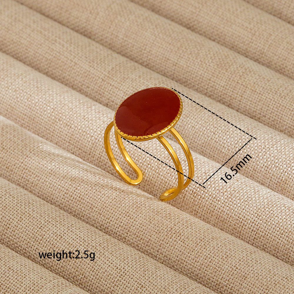 Anillo abierto irregular de acero inoxidable para mujer con baño de oro de 18K, diseños geométricos de corazón, estrella, letras y constelaciones
