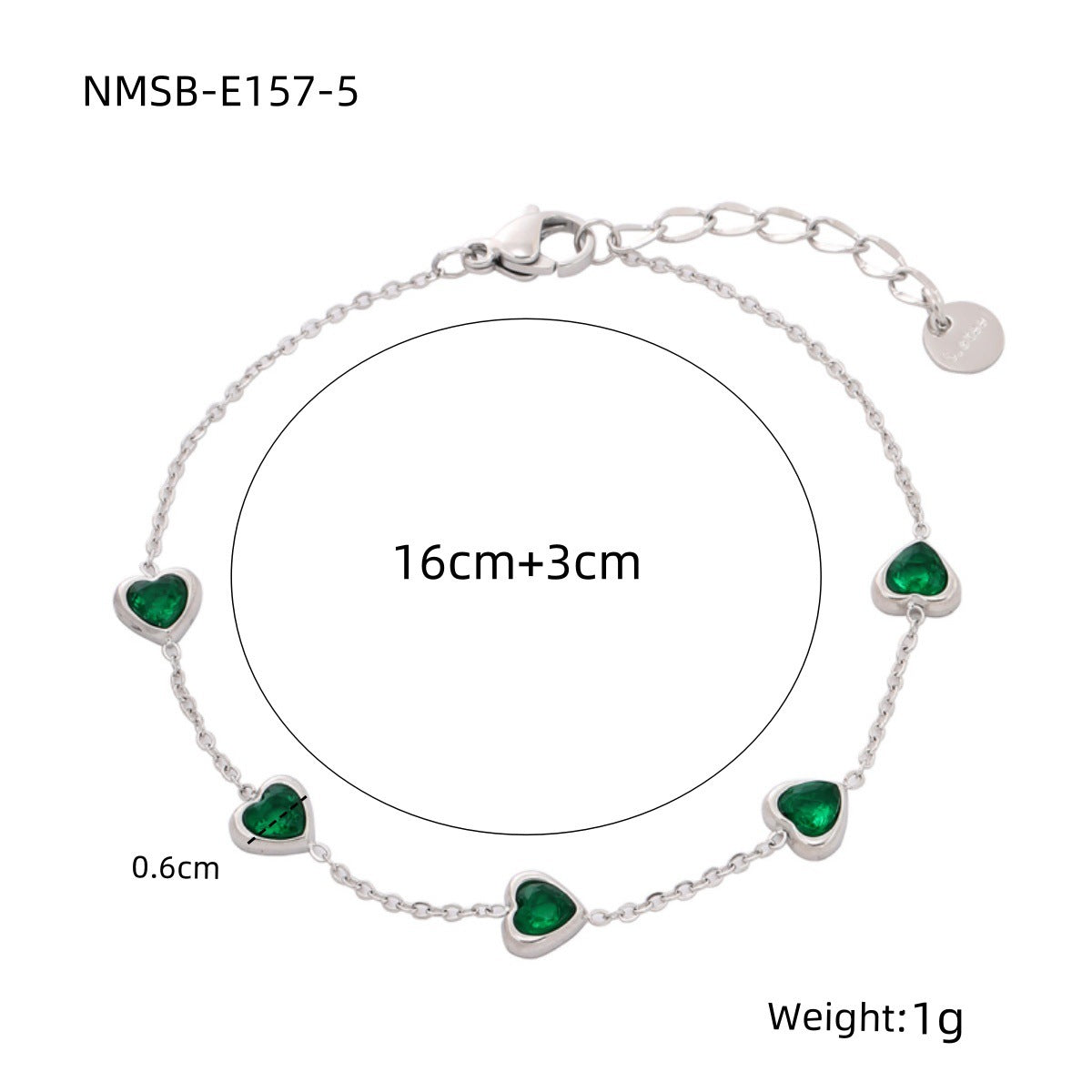 Fashionable Heart-Shaped Zirconia-Embellished Stainless Steel Bracelet for Women with Plated Finish Minimalist Luxury Style