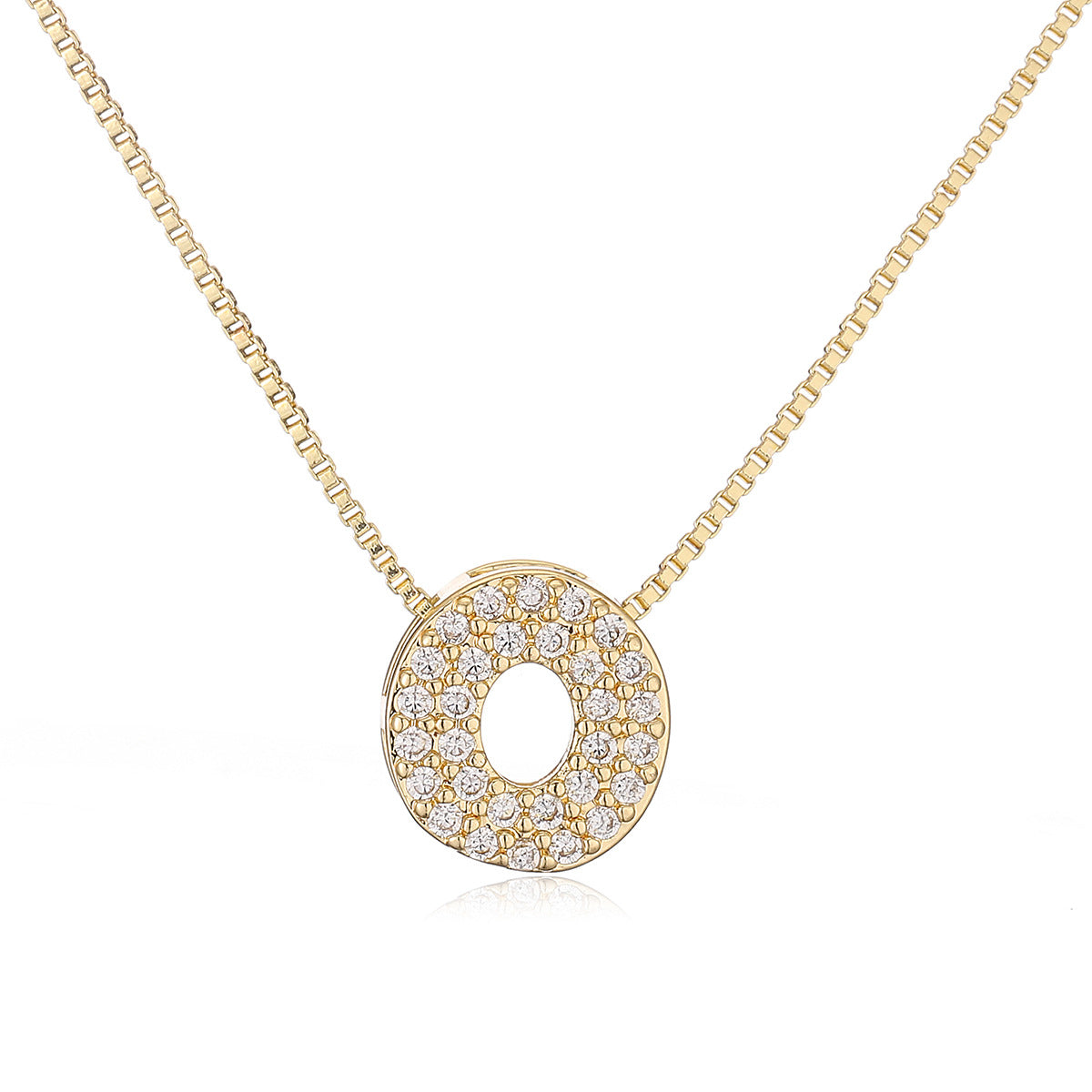 Collar con colgante de cobre minimalista con forma de letra para mujer con baño de oro de 18 quilates, delicada cadena para la clavícula