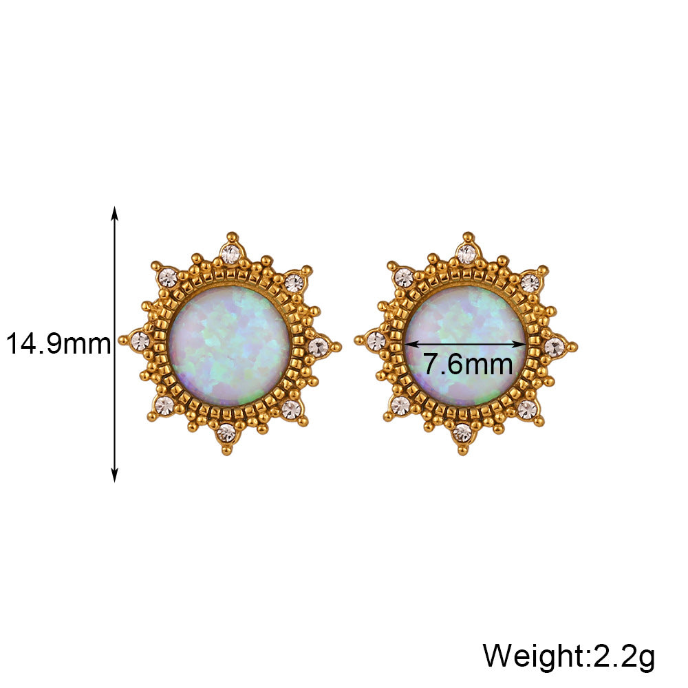 Minimalist Geometric Titanium Steel Earrings with Gold Plating for Women