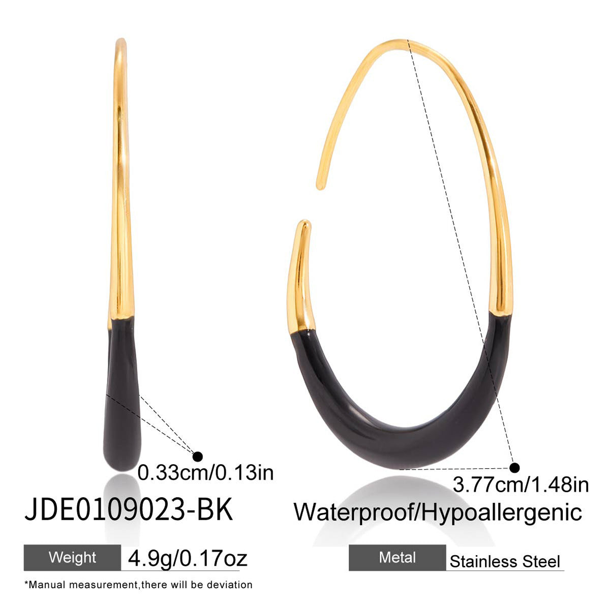 Orecchini pendenti da donna minimalisti geometrici placcati in acciaio inossidabile con cerchio a forma di C, gioielli di lusso per l'autunno e l'inverno