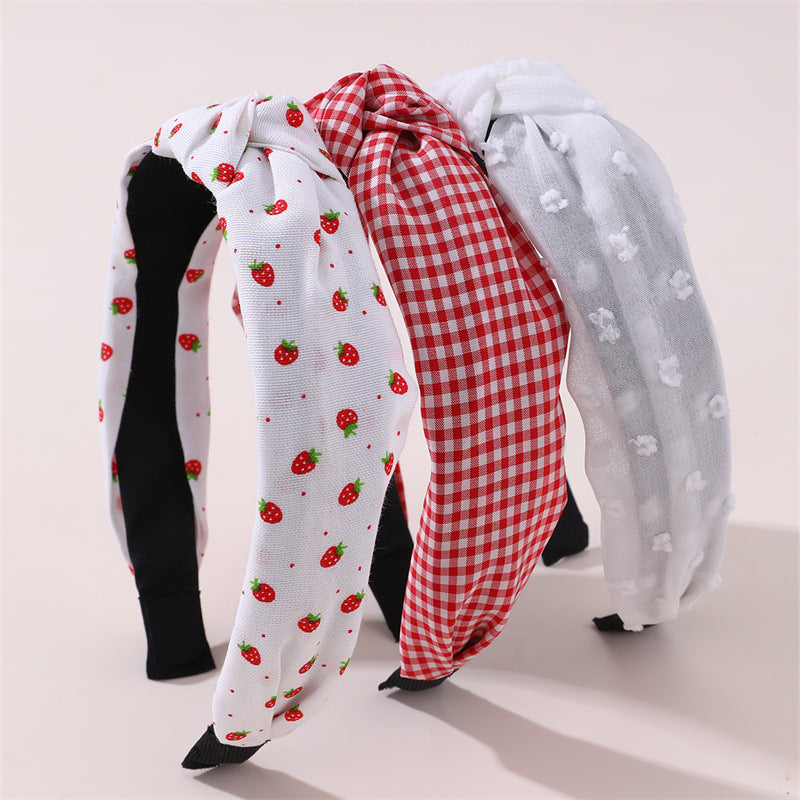 Set de diademas para niñas de 6 a 10 años con diseño de cuadros vichy rosas y lunares, remates de encaje y recubrimiento de resina