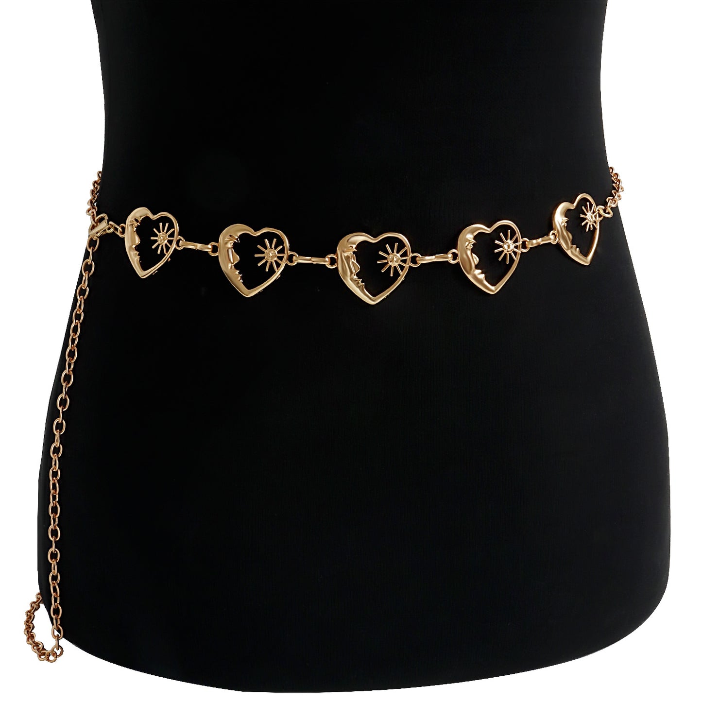Punk Style Double Loop Metal Waist Chain for Women Body Chain Accessory for Dresses