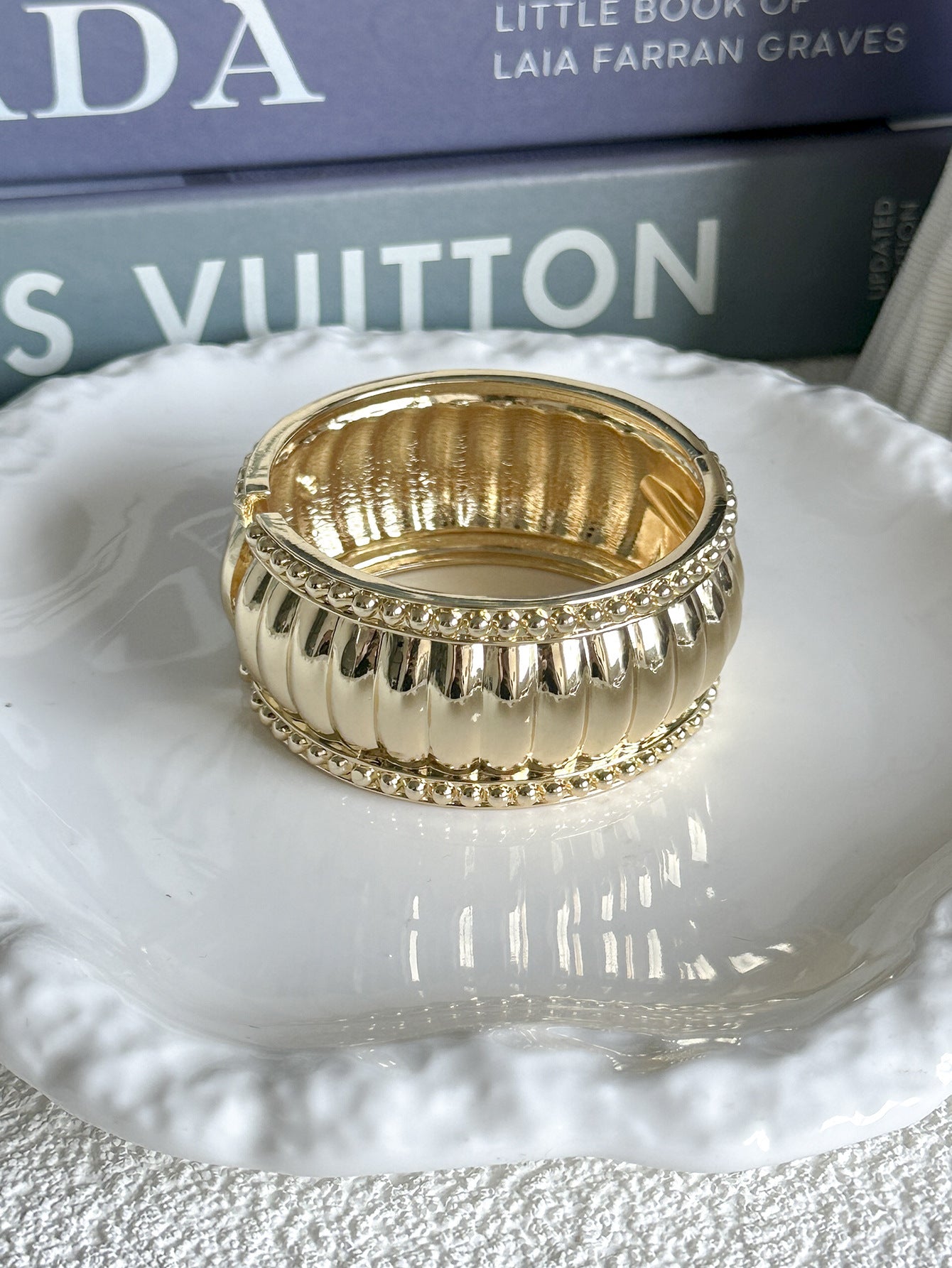 Vintage Geometric Enamel Plated Alloy Cuff Bracelet