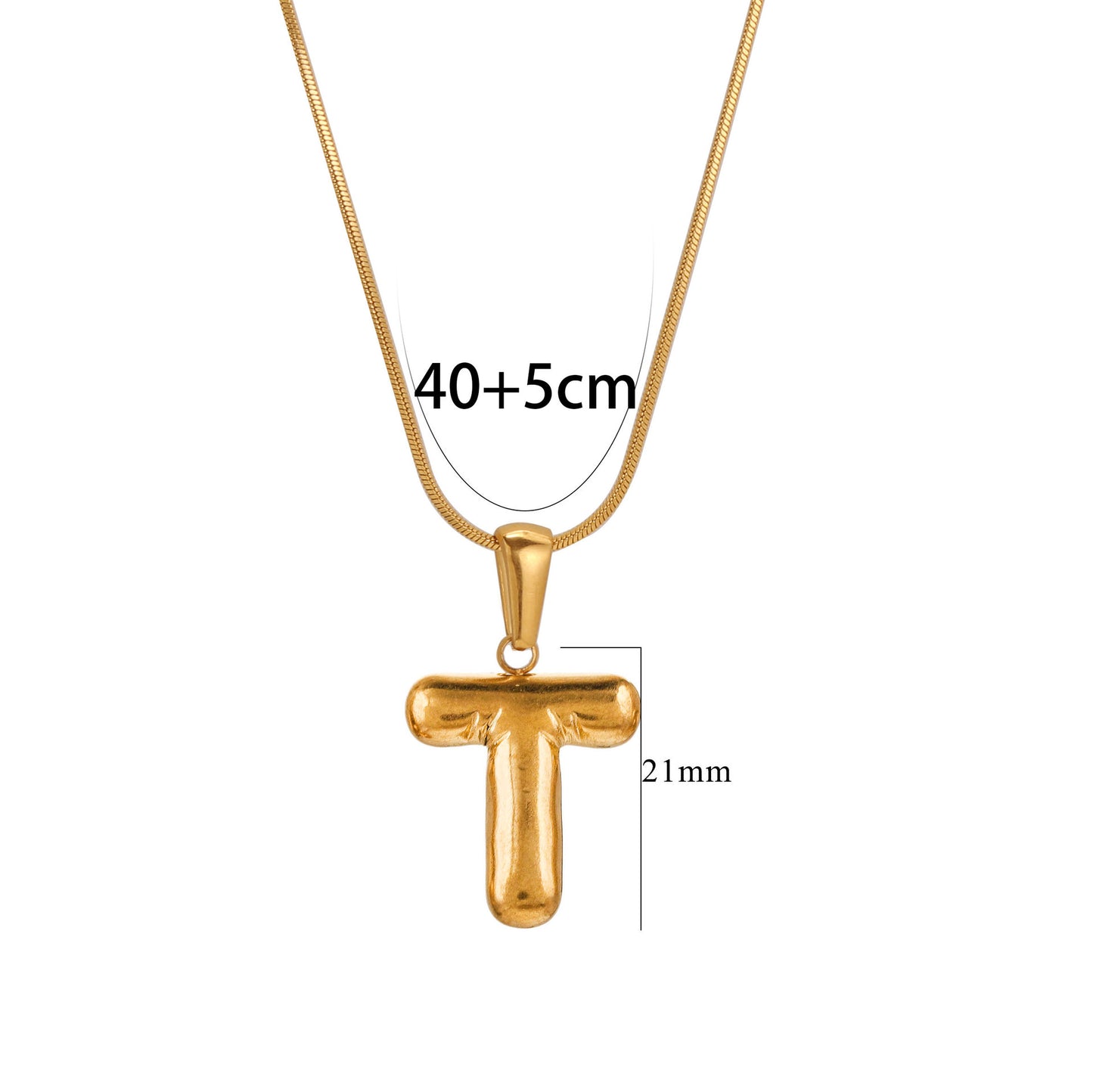 Collana con Pendente Rotondo Minimalista con Lettera per Donna e Uomo Acciaio Inossidabile con Placcatura in Oro 18K Design Geometrico Lucidato Ispirato ai Palloncini