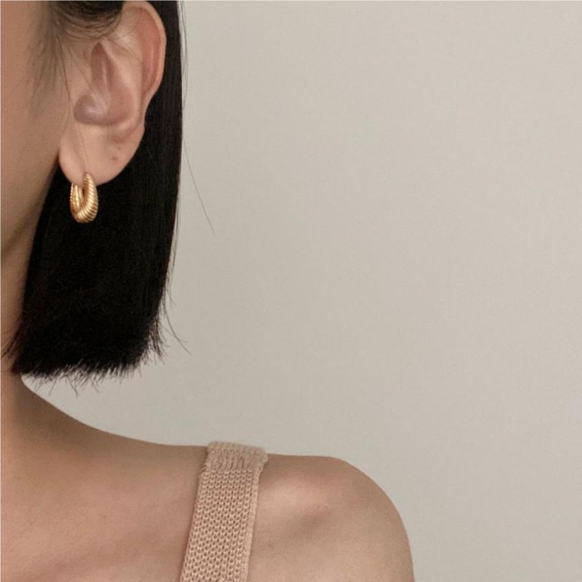 Minimalist Geometric Letter Stud Earrings in 925 Sterling Silver with Gold Plating