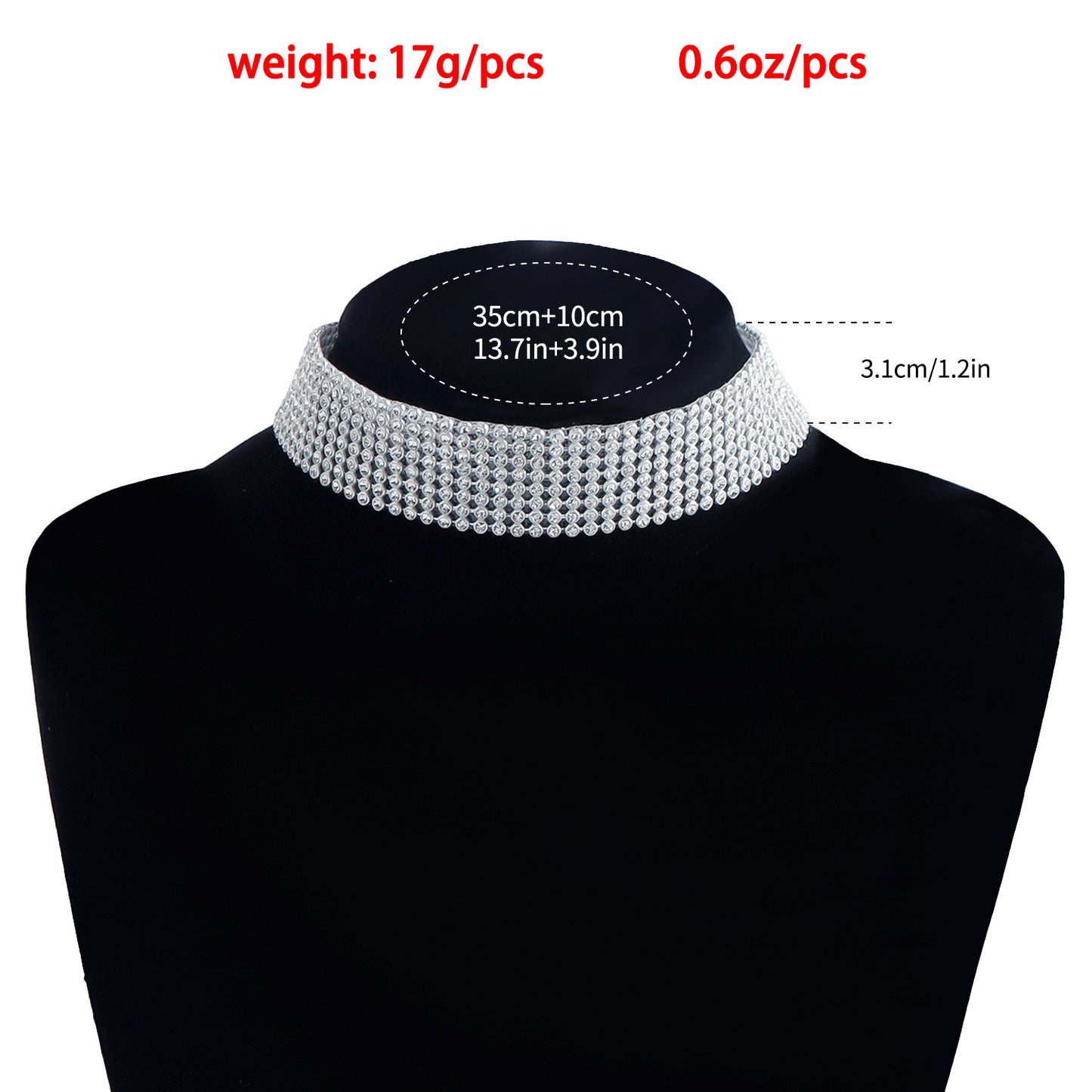 Geometric Style Shiny Rhinestone Clavicle Necklace for Women with Plated Metal Chain