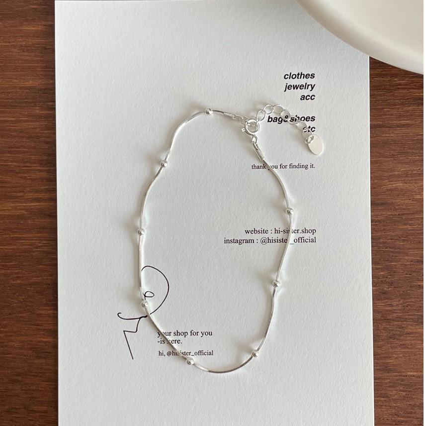 Minimalist Star-Shaped 925 Sterling Silver Anklet with Beaded Accents and Electroplated Finish