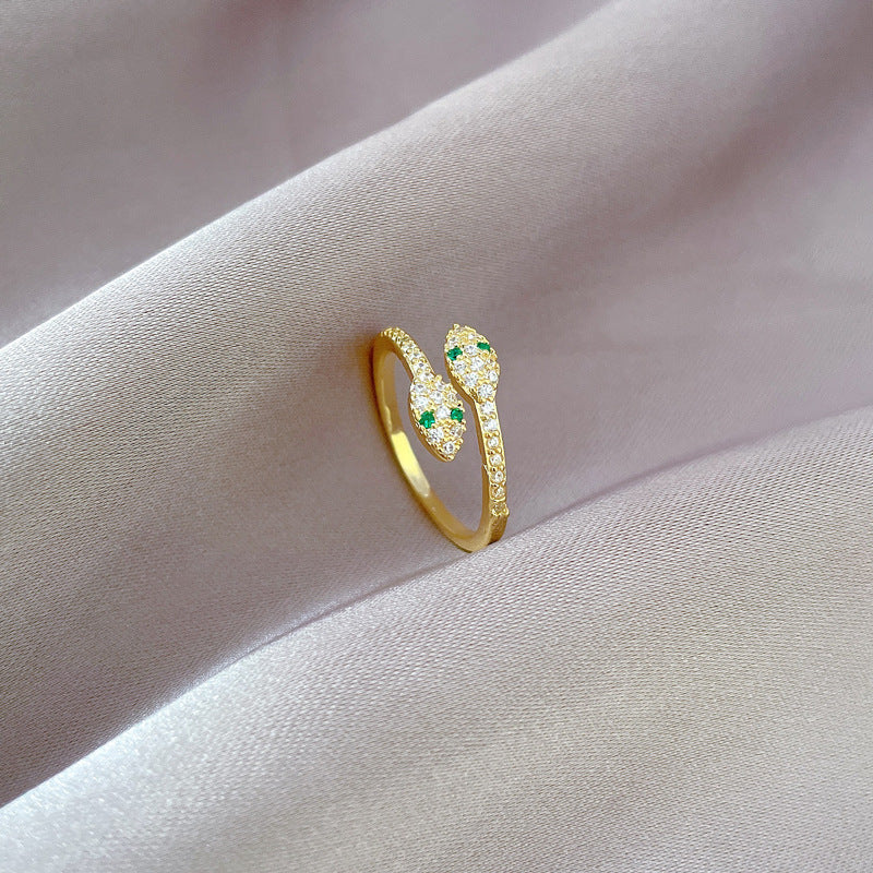 Kawaii Snake Ring Adjustable Brass Ring Women's Minimalist Jewelry