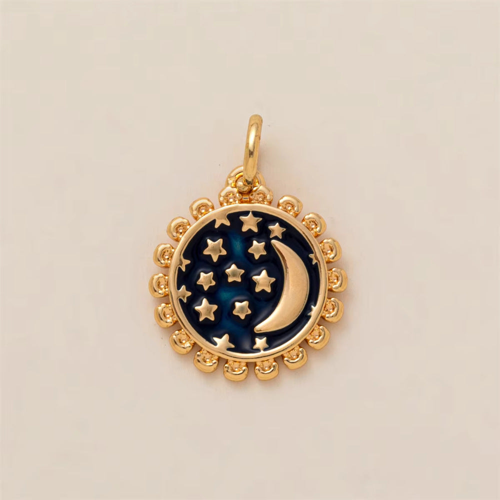 Minimalist Luxury 18K Gold Plated Brass Star Moon Heart Pendant Cable Chain Necklace Unisex