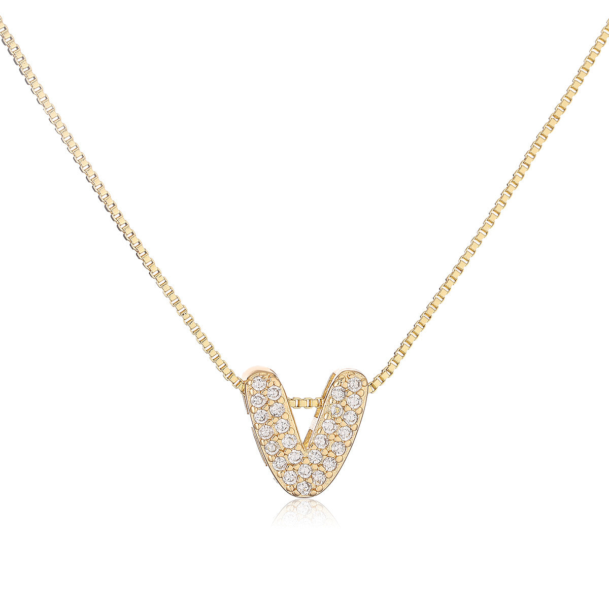 Collar con colgante de cobre minimalista con forma de letra para mujer con baño de oro de 18 quilates, delicada cadena para la clavícula