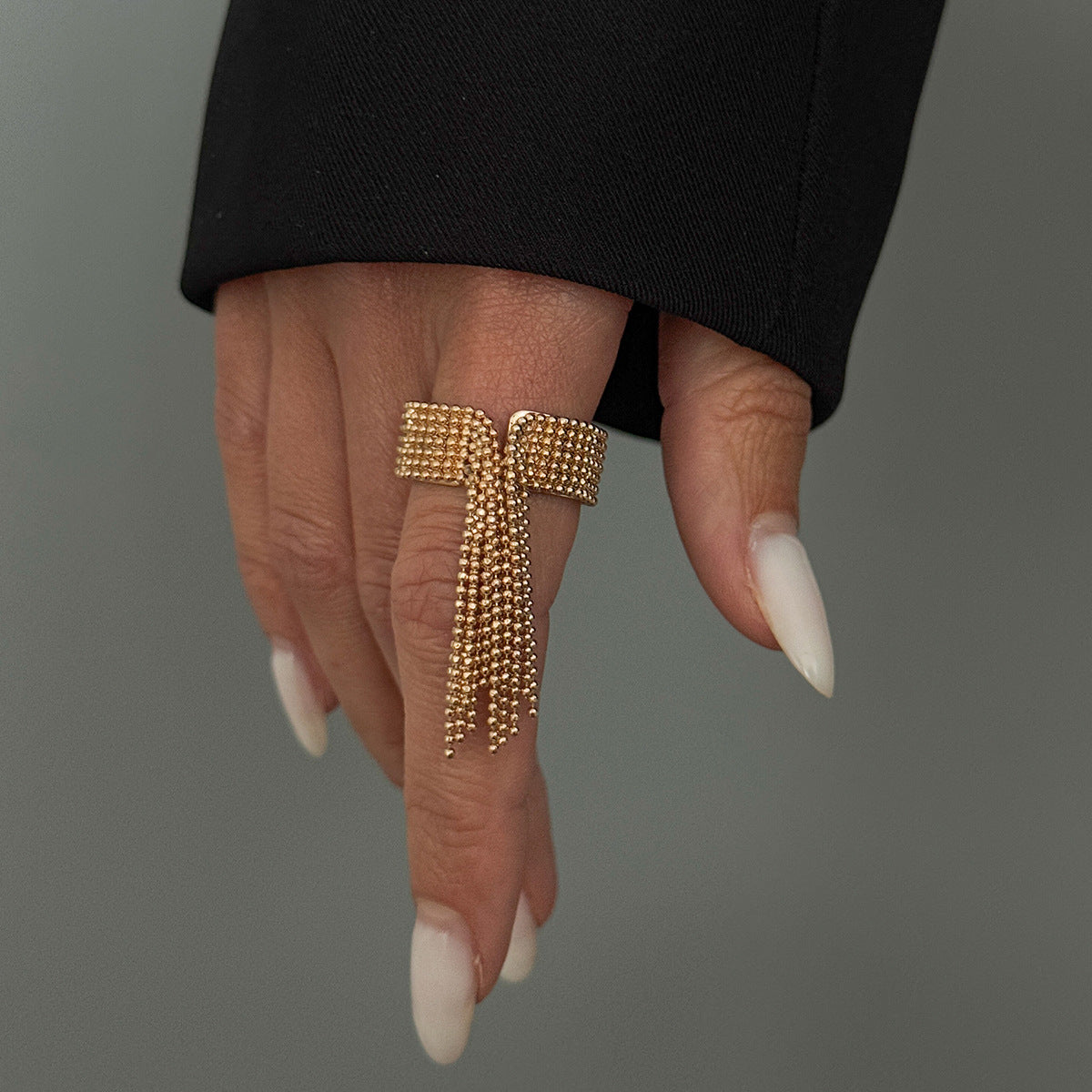 Hip-hop Streetwear Geometric Round Ball Chain Plated Iron Brass Ring for Women