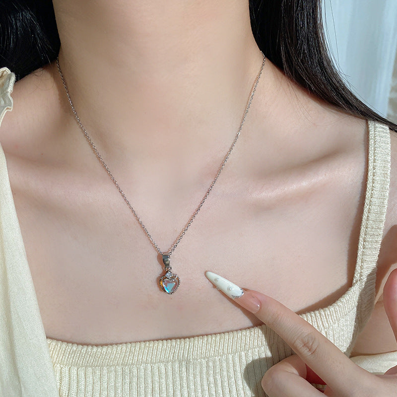 Minimalist Gold Plated Heart Titanium Steel Necklace for Unisex