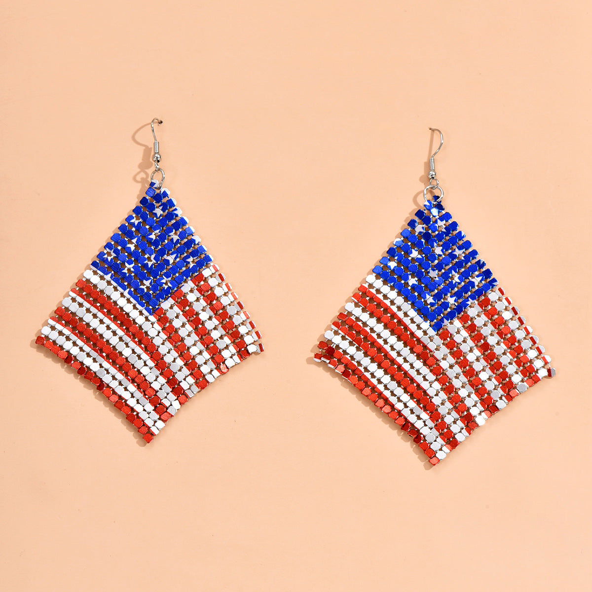 Striped Star Butterfly Heart Geometric Rhinestone Inlay Alloy Earrings Unisex