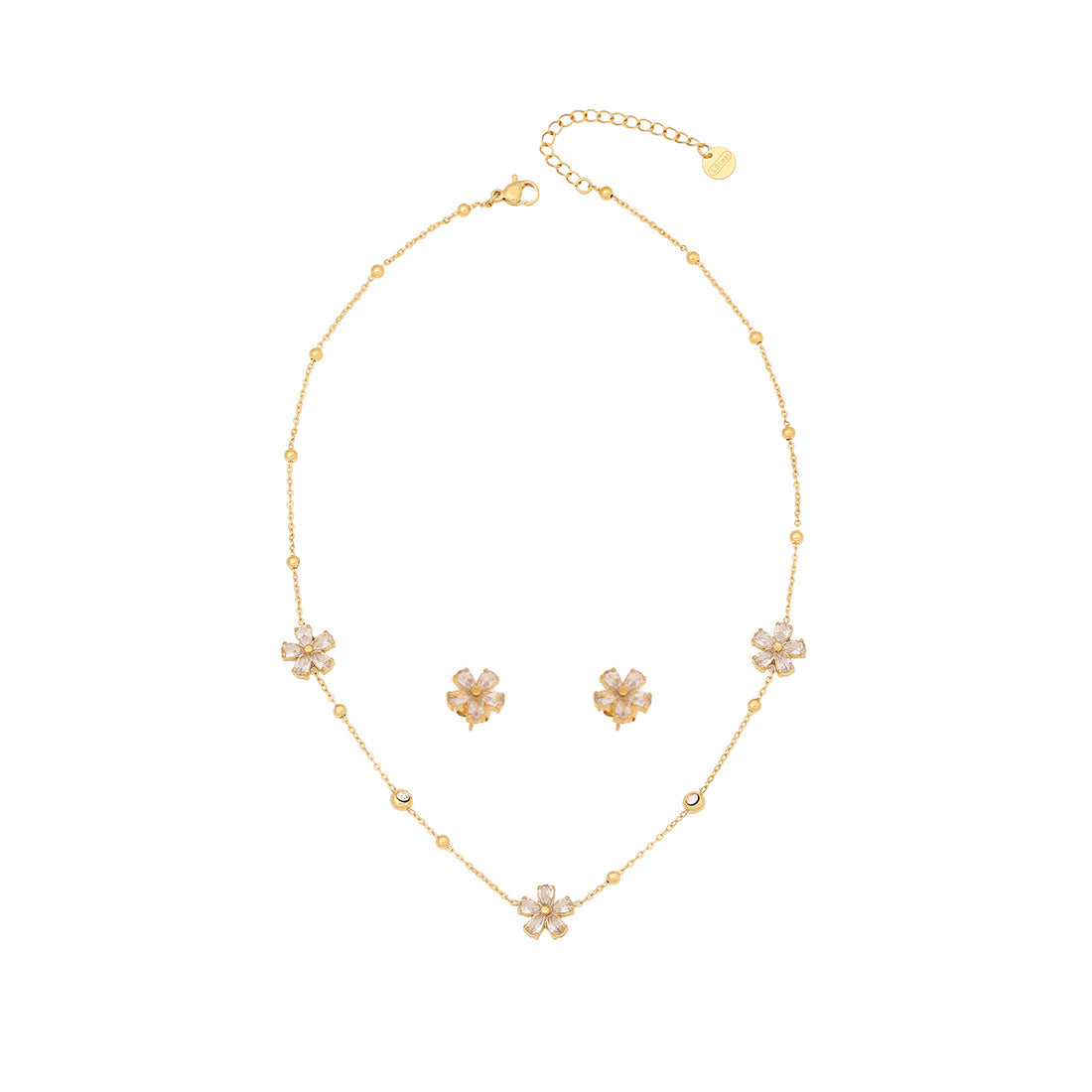 Collana pendente floreale alla moda in acciaio inossidabile con ciondolo in acciaio al titanio e finitura galvanizzata per donna