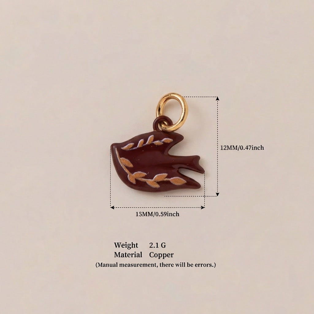 Casual Plated Brass Heart Charm Bar