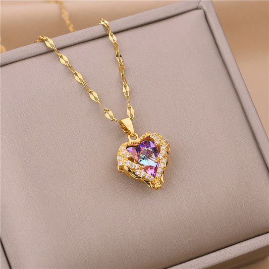 Collana Minimalista a Fiocco in Acciaio Titanio con Pendente Intarsiato in Perla su Catena di Perle per Donne
