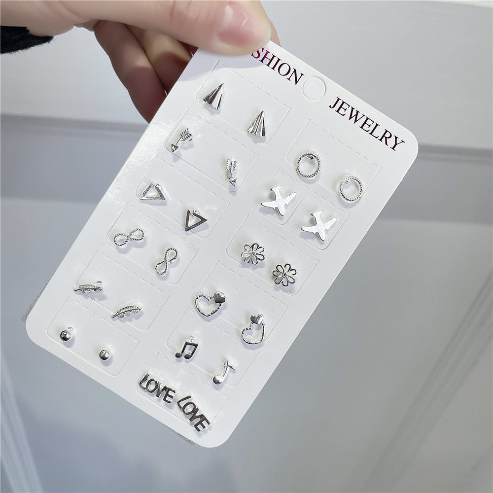 Minimalist Sweet Star Shaped Alloy Earrings with 925 Sterling Silver Posts