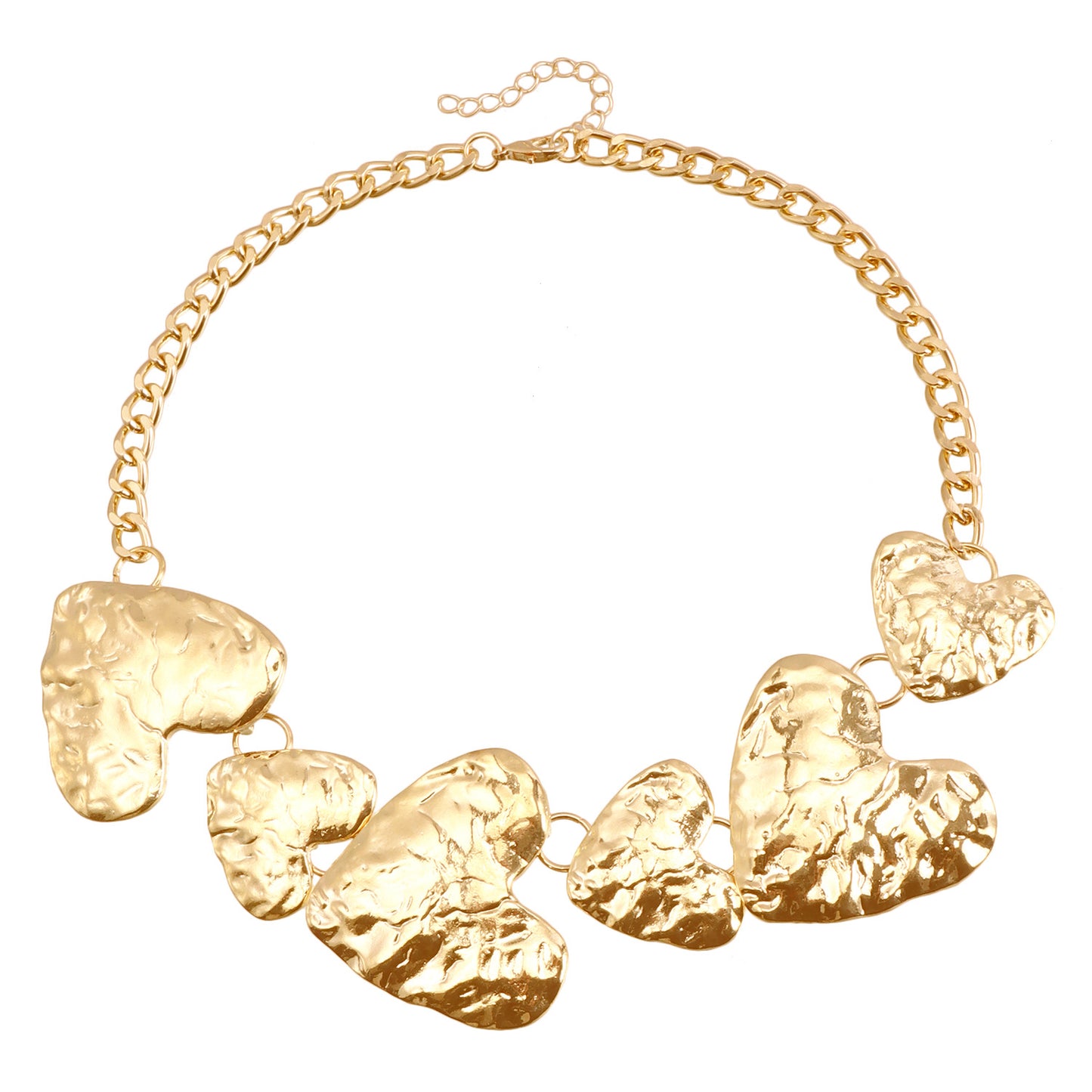 Collana alla Moda con Cuore Geometrico da Donna con Ciondolo in Lega e Finitura Placcata su Catena alla Clavicola