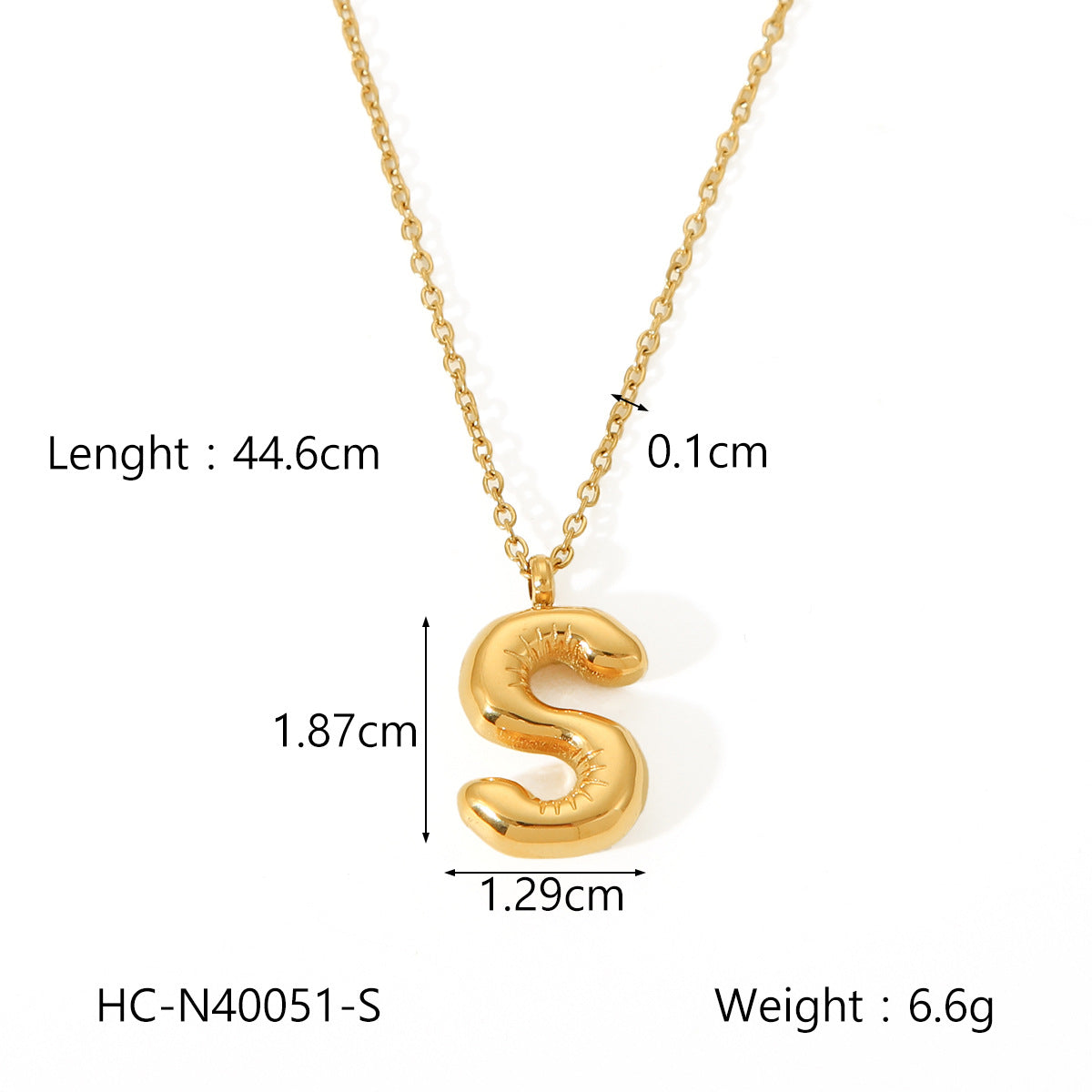 Collana con ciondolo a bolla in acciaio al titanio con finitura galvanica per donna, catena in acciaio inossidabile con ciondolo minimalista alla moda con alfabeto