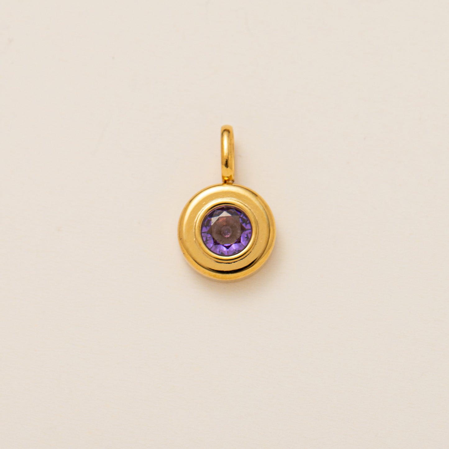 Minimalist Titanium Steel Geometric Pendant with Cubic Zirconia and Zodiac Birthstone Engraving