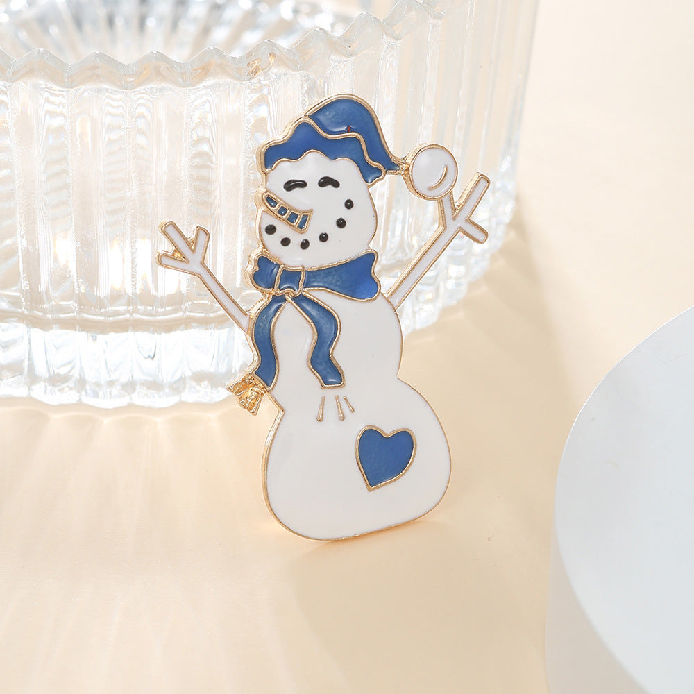 Geometric Drip Oil Plated Alloy Brooch with Christmas Pumpkin Reindeer Snowman Sleigh Ghost Apple Designs for Women