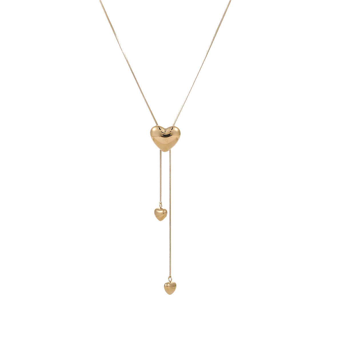 Collana da donna con ciondolo a cuore minimalista in acciaio inossidabile e catena regolabile