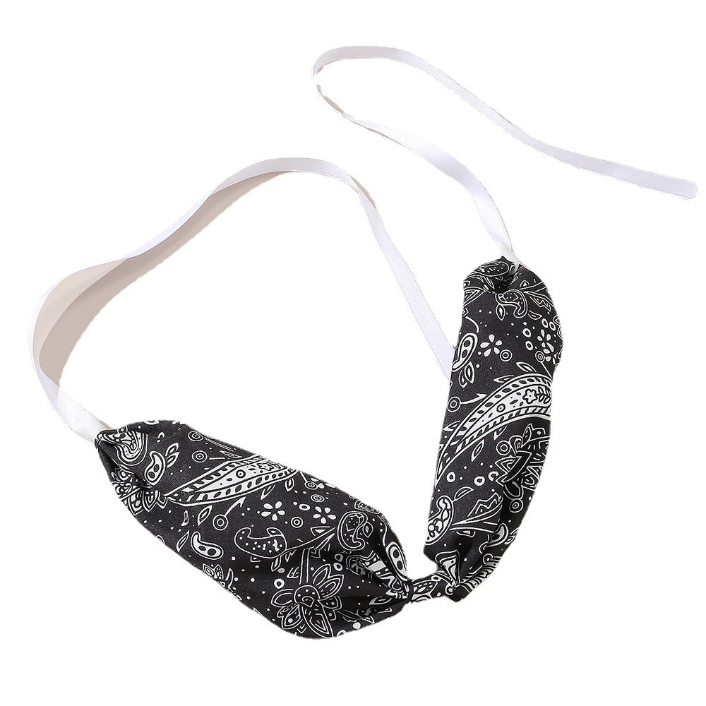 Vintage Ethnic Print Headband for Kids with Bow Design in Fabric Material Summer Fashion Hair Accessory