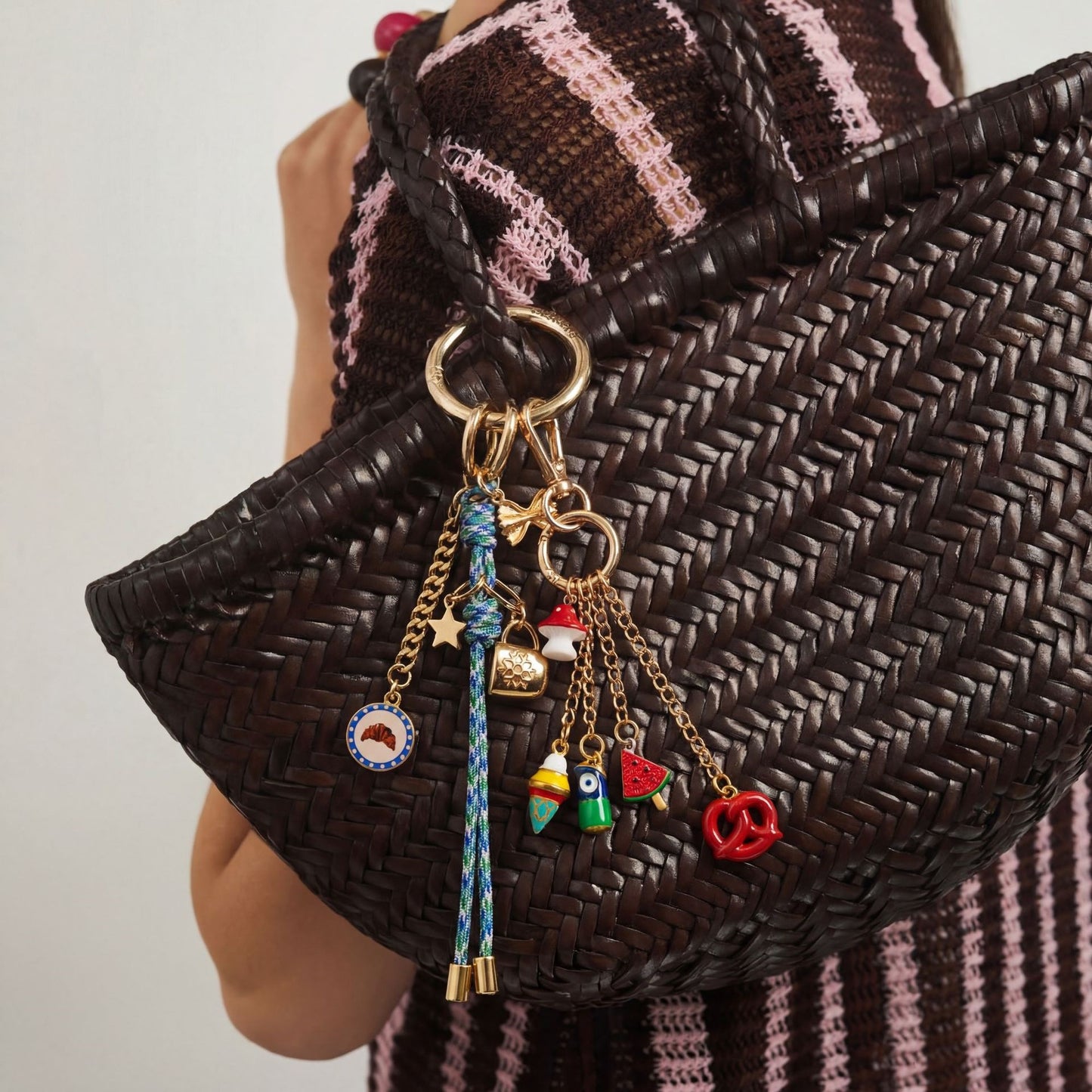 Sweet Acrylic Plated Food Pattern Bag Charm Keychain
