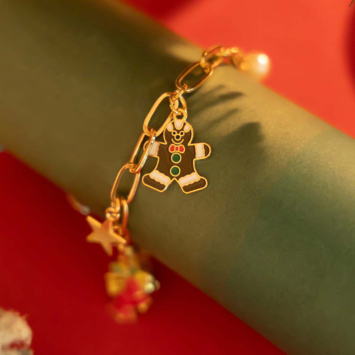 Collana con Pendente a Nappa a Campana e Albero di Natale da Donna in Lega con Finitura Placcata, Design a Stella e Geometrico